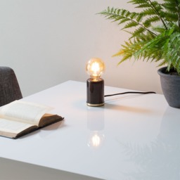 Romano Marble E27 Vessel Table Lamp with 80mm Bulb, Black - thumbnail 4