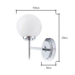 Douro Bathroom Wall Light, Chrome - thumbnail 7