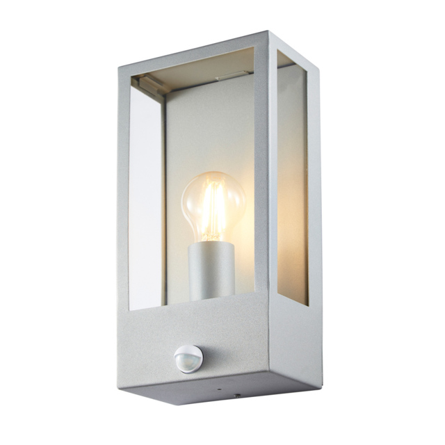 Wallace Outdoor Wall Light with PIR Sensor, Silver - image 1