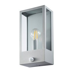 Wallace Outdoor Wall Light with PIR Sensor, Silver - thumbnail 3