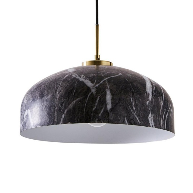 Java Spun Metal Marble Effect Ceiling Pendant, Grey - image 1