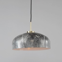 Java Spun Metal Marble Effect Ceiling Pendant, Grey - thumbnail 4