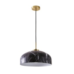Java Spun Metal Marble Effect Ceiling Pendant, Grey - thumbnail 7