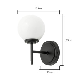 Douro Bathroom Wall Light, Matte Black - thumbnail 8