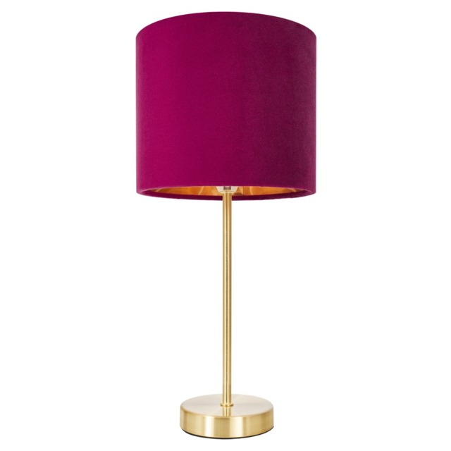 Velvet Table Lamp, Raspberry Red - image 1