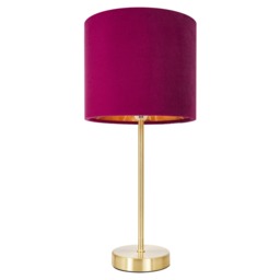 Velvet Table Lamp, Raspberry Red