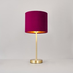 Velvet Table Lamp, Raspberry Red - thumbnail 4