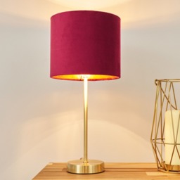 Velvet Table Lamp, Raspberry Red - thumbnail 8