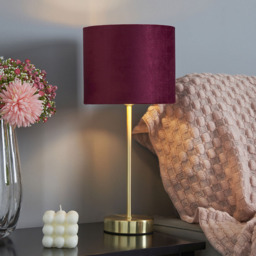 Velvet Table Lamp, Raspberry Red - thumbnail 7