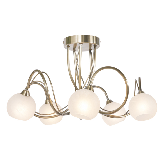 Soni Large Flush Ceiling Light, Antique Brass - image 1