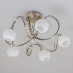 Soni Large Flush Ceiling Light, Antique Brass - thumbnail 5