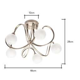 Soni Large Flush Ceiling Light, Antique Brass - thumbnail 9