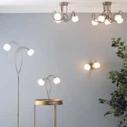 Soni Large Flush Ceiling Light, Antique Brass - thumbnail 7