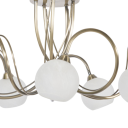 Soni Large Flush Ceiling Light, Antique Brass - thumbnail 9