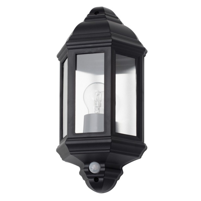 Hunda Outdoor Half Wall Lantern with PIR Sensor, Black - image 1