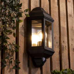 Hunda Outdoor Half Wall Lantern with PIR Sensor, Black - thumbnail 3