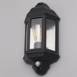 Hunda Outdoor Half Wall Lantern with PIR Sensor, Black - thumbnail 5