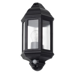 Hunda Outdoor Half Wall Lantern with PIR Sensor, Black
