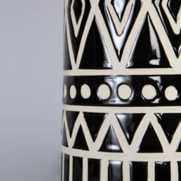 Odin Tribal Ceramic Table Lamp, Black - thumbnail 6