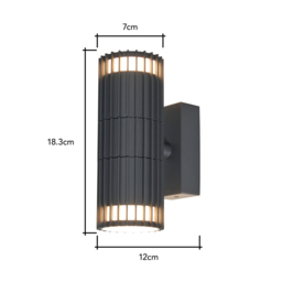 Zeb Outdoor Up and Down Wall Light, Anthracite - thumbnail 7