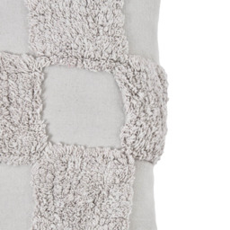 100% Cotton Tufted Checkerboard Cushion, Grey - thumbnail 5