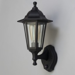 Ferris Outdoor Polycarbonate Wall Lantern with PIR Sensor, Black - thumbnail 5