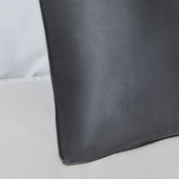 Large Velour Piped Cushion, Silver - thumbnail 4