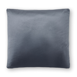 Large Velour Piped Cushion, Silver - thumbnail 3