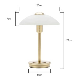 Archie Touch Lamp, Satin Brass and Alabaster - thumbnail 9