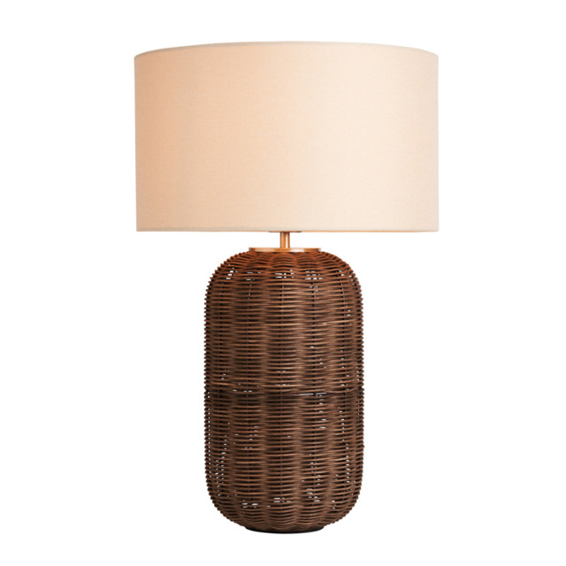 Garvey Large Rattan Table Lamp, Walnut - image 1