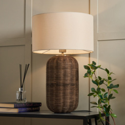Garvey Large Rattan Table Lamp, Walnut - thumbnail 3