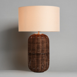 Garvey Large Rattan Table Lamp, Walnut - thumbnail 4