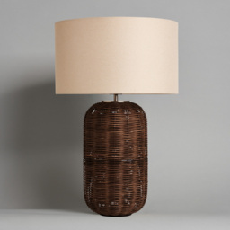 Garvey Large Rattan Table Lamp, Walnut - thumbnail 5