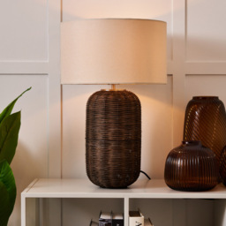 Garvey Large Rattan Table Lamp, Walnut - thumbnail 7