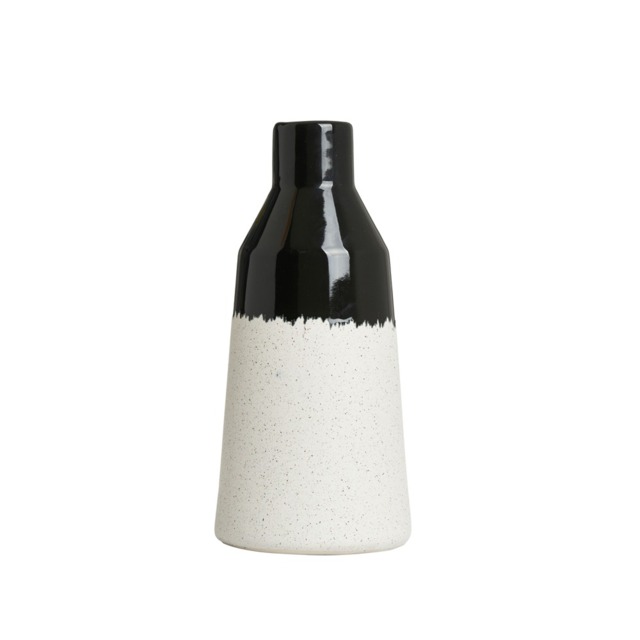 Bottle Shape Ceramic Vase, Black - image 1