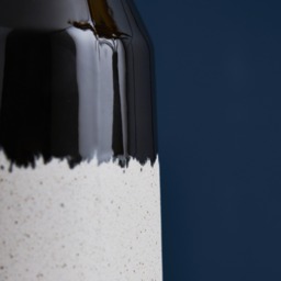 Bottle Shape Ceramic Vase, Black - thumbnail 4