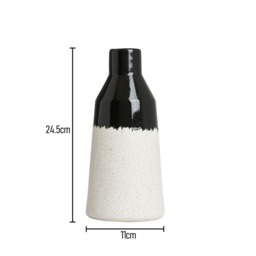 Bottle Shape Ceramic Vase, Black - thumbnail 6