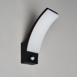 Klaus Outdoor Curved LED Wall Light with PIR Sensor, Black - thumbnail 5