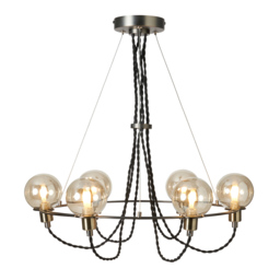 Soho Semi Flush Ceiling Light, Satin Nickel