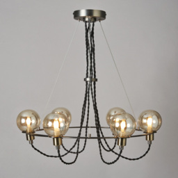 Soho Semi Flush Ceiling Light, Satin Nickel - thumbnail 4