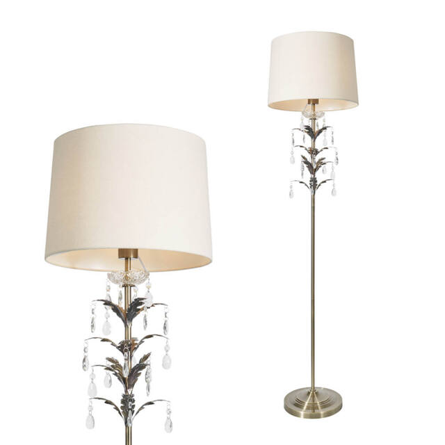 Paisley Floor Lamp, Antique Brass - image 1