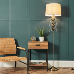 Paisley Floor Lamp, Antique Brass - thumbnail 3