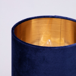 Velvet Table Lamp, Navy and Brass - thumbnail 6