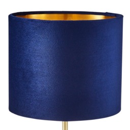 Velvet Table Lamp, Navy and Brass - thumbnail 9