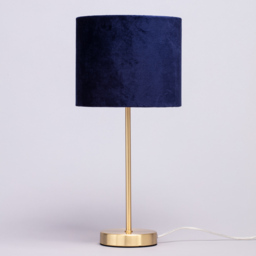 Velvet Table Lamp, Navy and Brass - thumbnail 5