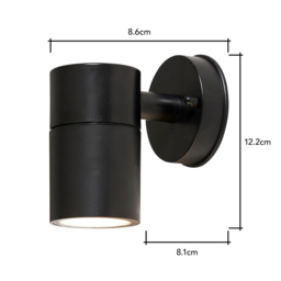 Burwick Outdoor Single Up Or Down Wall Light, Black - thumbnail 7