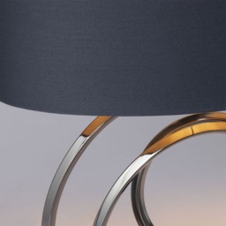 Saturn Swirl Base Table Lamp with Dark Grey Shade, Black Nickel - thumbnail 6