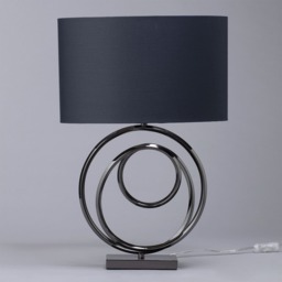 Saturn Swirl Base Table Lamp with Dark Grey Shade, Black Nickel - thumbnail 5