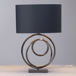 Saturn Swirl Base Table Lamp with Dark Grey Shade, Black Nickel - thumbnail 4
