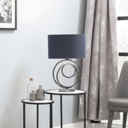 Saturn Swirl Base Table Lamp with Dark Grey Shade, Black Nickel - thumbnail 3